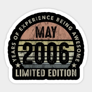 Born In May 2006 Vintage Sunset 14th Birthday All Original Sticker